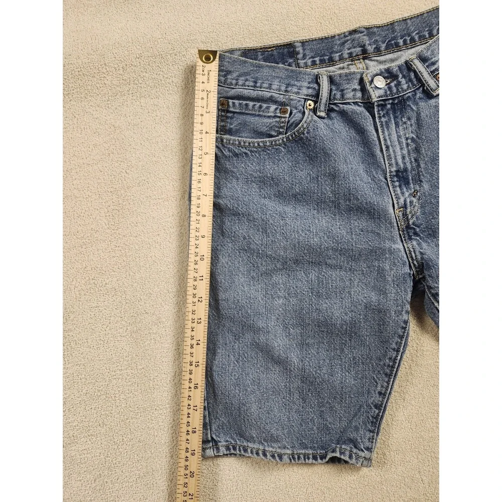 Levis 505 Short Mens Size 33 Blue Denim Medium Wash Regular Fit Vintage